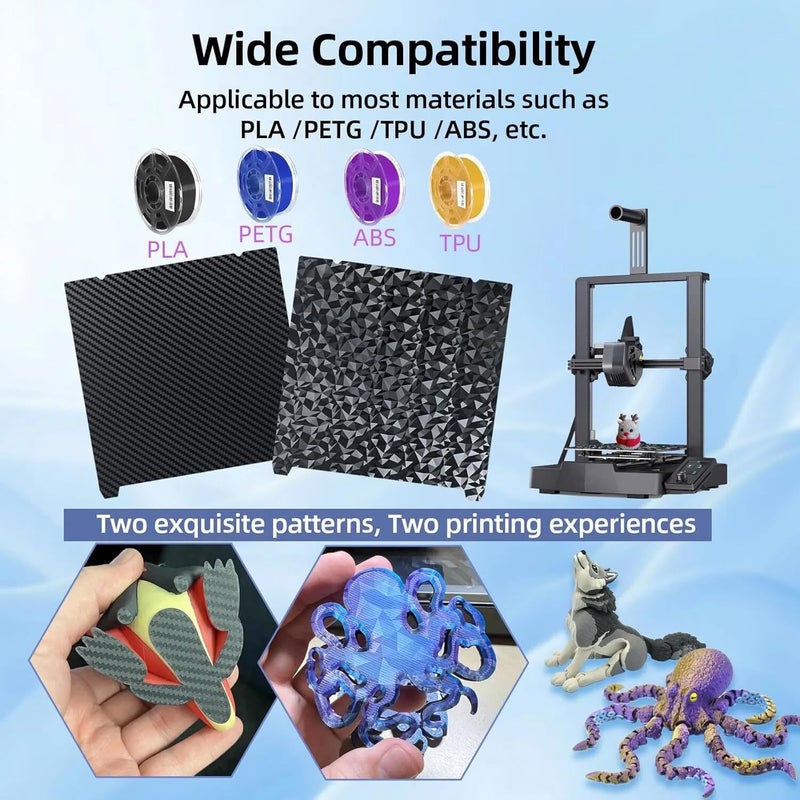 IdeaFormer-3D لوحة بناء IdeaFormer K1 K1C PEO PET مع لوحة مغناطيسية 235x235mm، سرير طباعة مرن من الفولاذ الربيعي PEO PET لطابعات Creality K1/K1 SE/K1C/Ender 3 S1/Pro/Ender 5 S1/Ender 3 V3 SE/Ender 3 V3 KE - Image 4